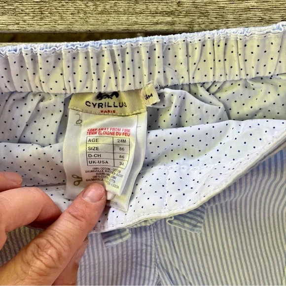 EUC Cyrillus Striped Shorts - Size 2T - Picture 3 of 4